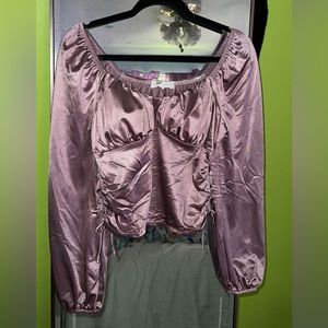 Satin FEEL corset type shirt Size Large